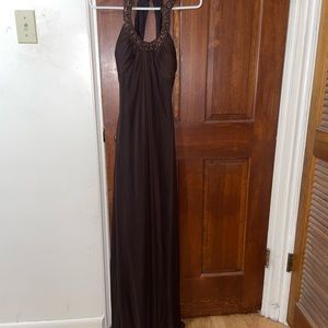 Long formal brown dress